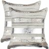 Homeroots 18 x 18 in. Cowhide Pillow, Silver and Gray - Pack of 2 316942